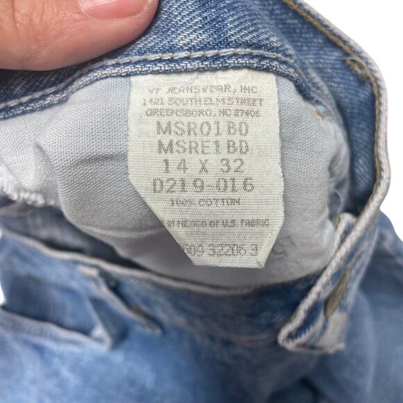 Vintage Wrangler Womens Size 14 X 32 100% Cotton High Waist Denim Blue Jeans - Picture 4 of 5